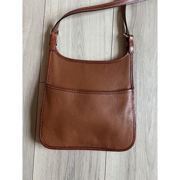 Dooney & Bourke Pebble Grain Crossbody Brown Tan Shoulder Bag | Red Interior - Picture 10 of 12